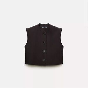 Zara crop top black vest top zw collection M